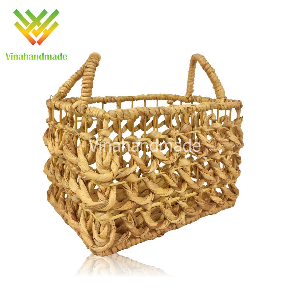Bộ 2 giỏ lục bình đựng đồ kiểu đan vặn