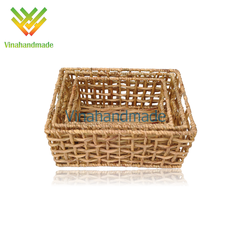 Giỏ lục bình đựng đồ đan vặn hàng thủ công xuất khẩu