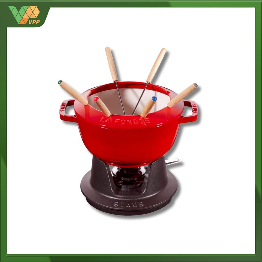 Bộ Fondue STAUB màu đỏ cherry