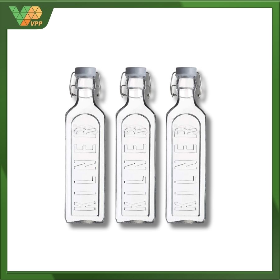 Chai thủy tinh nút xám Kilner