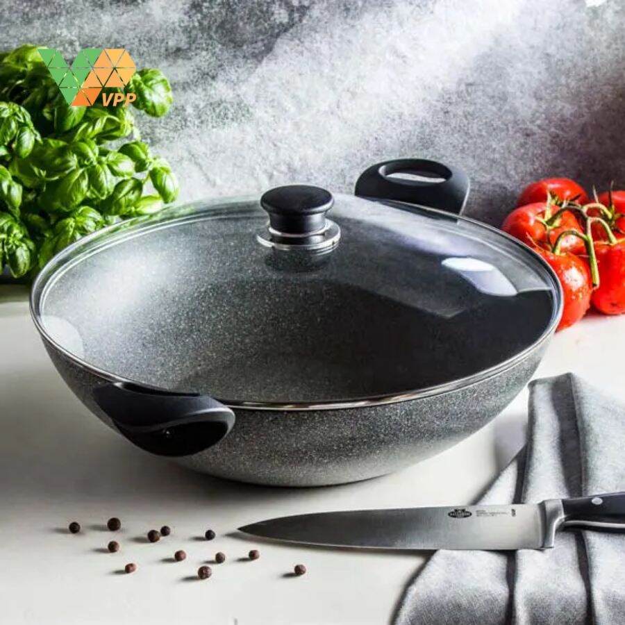 Lưu ý vệ sinh và sử dụng Chảo Wok nhôm chống dính nắp kính Ferrara BALLARINI