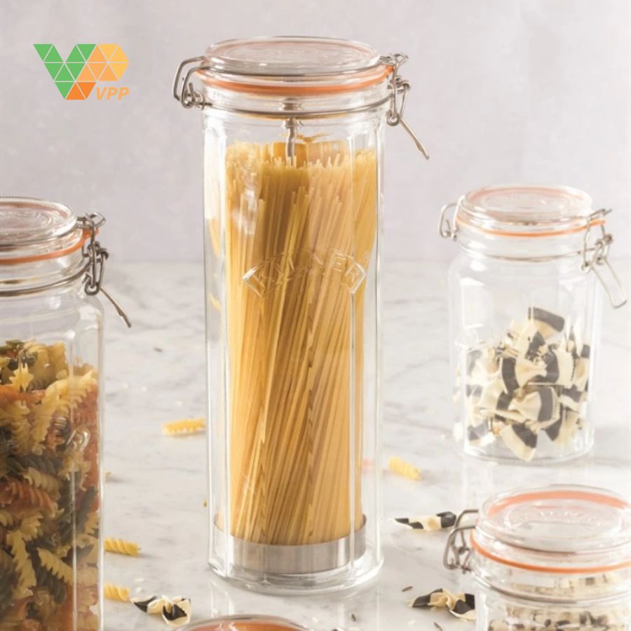 Lưu ý vệ sinh và sử dụng Hũ thủy tinh đựng mì vát cạnh Kilner 2.2L