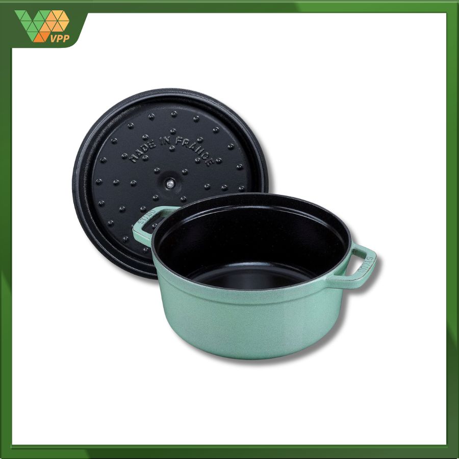 Lưu ý vệ sinh và sử dụng nồi tròn STAUB màu xanh sage 22cm