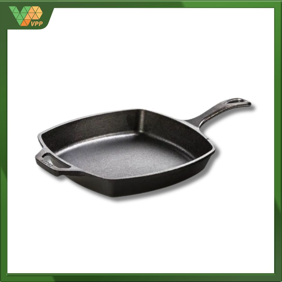 Chảo gang hình vuông Lodge 26cm chính hãng