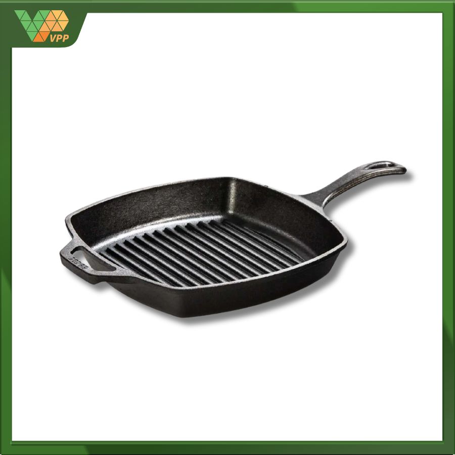 Chảo gang nướng LODGE hình vuông 26.67cm chính hãng
