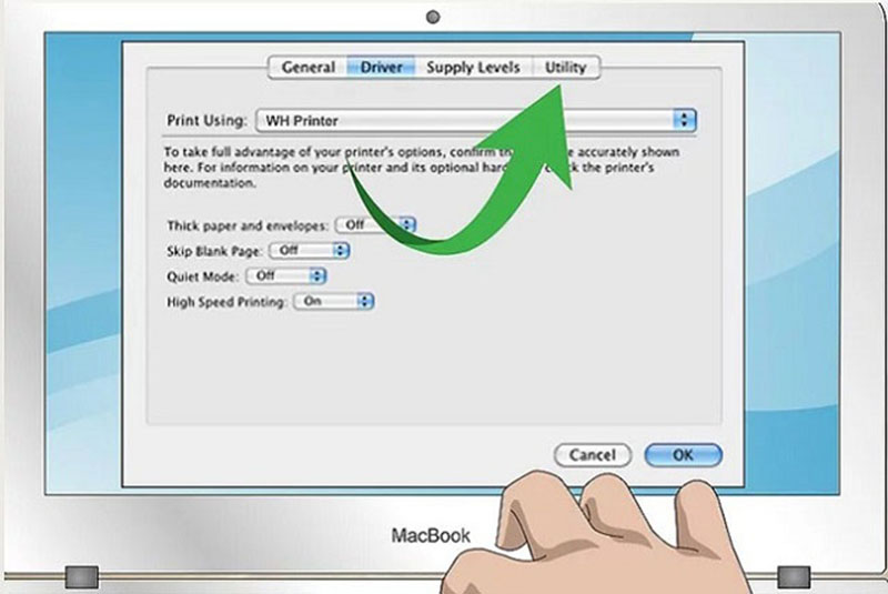Chọn Open Printer Utility