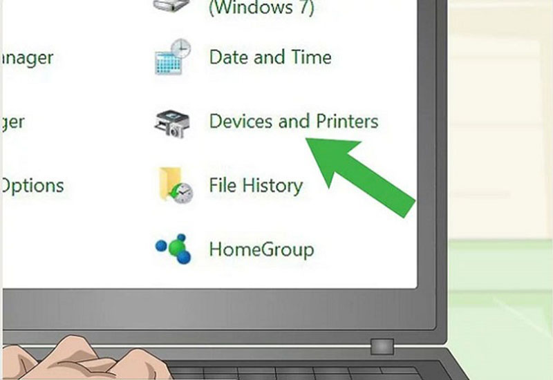 Chọn Devices and Printers