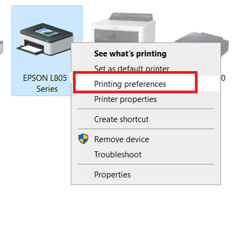 Nhấp chuột phải vào Driver máy in cần vệ sinh