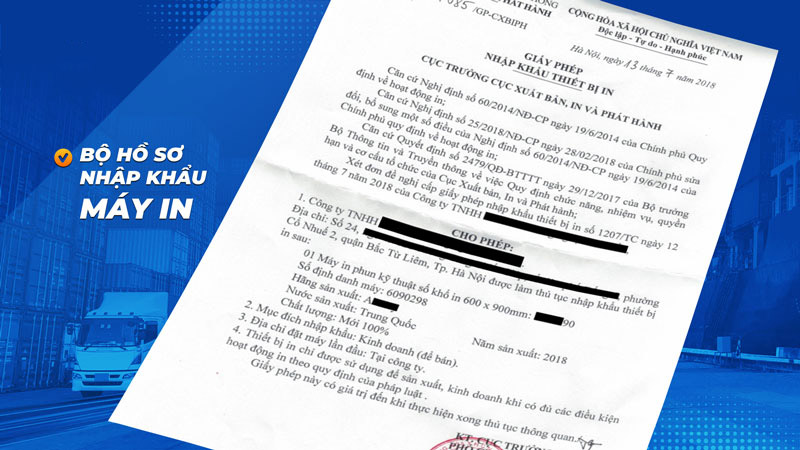 Hồ sơ nhập khẩu máy in phun
