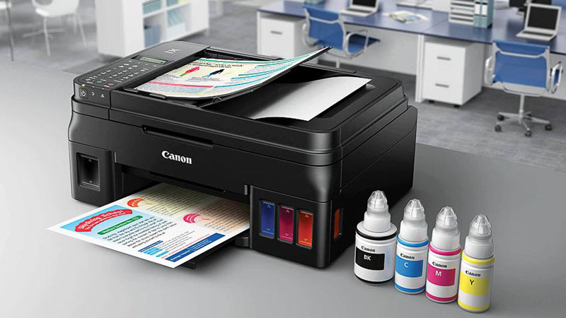 Máy in phun tạo ra hình ảnh và văn bản bằng cách phun những giọt mực nhỏ lên bề mặt giấy