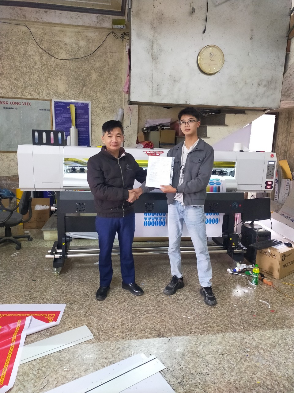 Lắp đặt và bàn giao máy in Taimes khổ 1m7 T1701 cho khách hàng anh Hợp - Cao Bằng