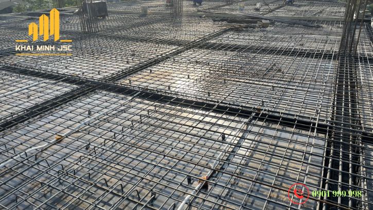 Công đoạn đổ bê tông trong hạng mục xây phần thô