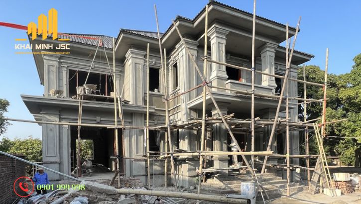 Sử dụng vật liệu chất lượng thi công xây dựng nhà phố