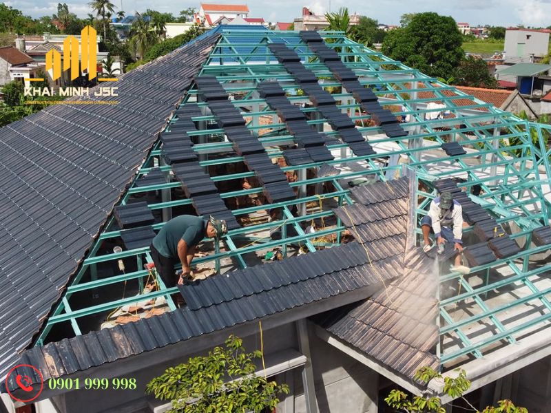 Hạng mục thi công phần mái nhà