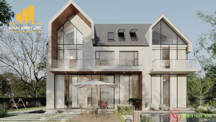 Mẫu thiết kế biệt thự cao cấp có hồ bơi phong cách Địa Trung Hải