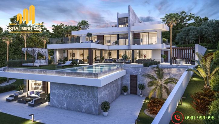 Biệt thự cao cấp với hồ bơi và khu vườn xanh - Xu hướng thiết kế 2025