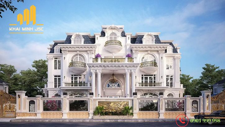 Mẫu thiết kế biệt thự cổ điển sang trọng hiện đại