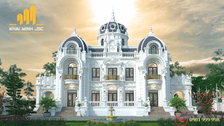 Biệt thự cổ điển sang trọng hiện đại nào mang tính đối xứng và cân bằng