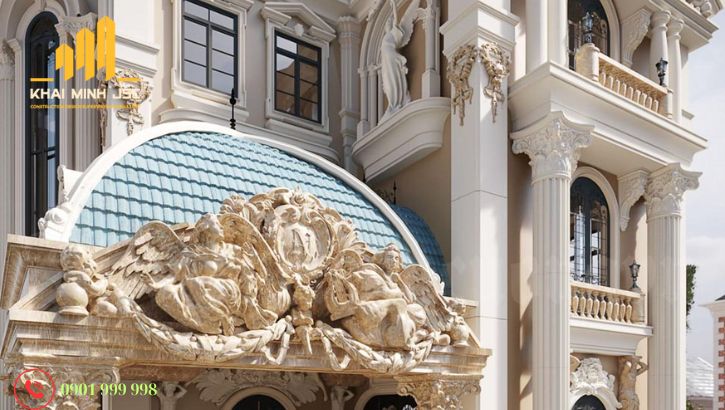 Thức cột là kết cấu không thể thiếu mang lại vẻ đẹp bề thế, uy nghi cho biệt thự