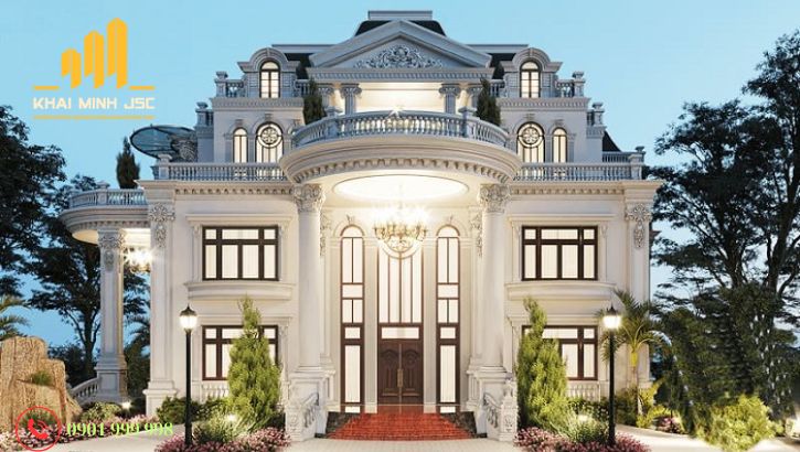 Họa tiết cổ điển châu Âu tỉ mỉ, cầu kì trong thiết kế biệt thự