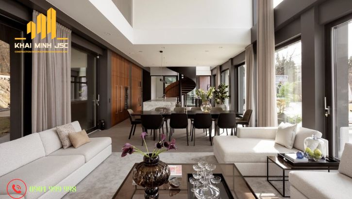 Không gian mở hiện đại tinh tế làm nổi bật phong cách gia chủ.