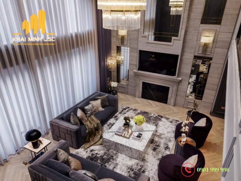 Thiết kế biệt thự không vách ngăn rèm thông minh đáp ứng yêu cầu thẩm mỹ