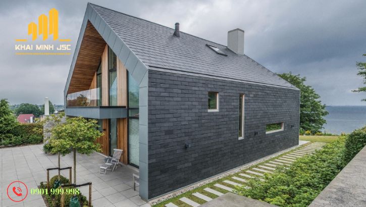 Công trình biệt thự mái dốc Scandinavian bằng đá gần gũi với thiên nhiên