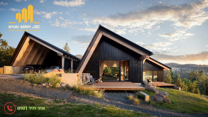 Công trình biệt thự mái dốc độc đáo, ấn tượng phong cách hiện đại