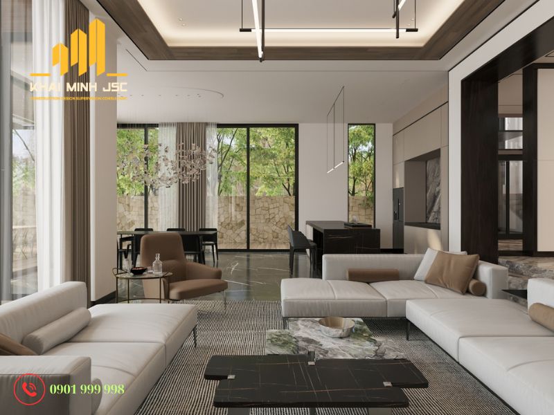 Bố trí nội thất biệt thự không gian mở mang đến cách tiếp cận hiện đại