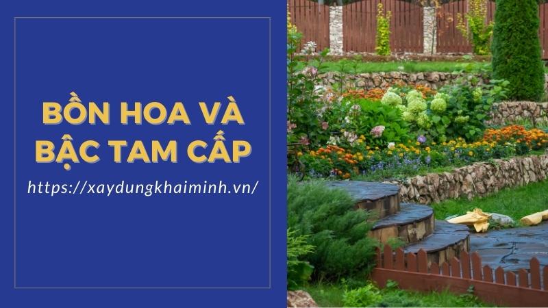 bồn hoa và bậc tam cấp