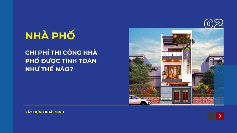 chi phí thi công nhà phố