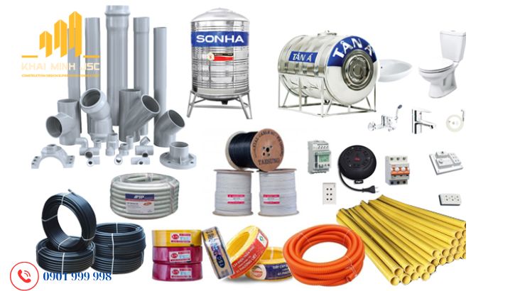 Thiết bị điện, ống nước và phụ kiện điện nước cho biệt thự