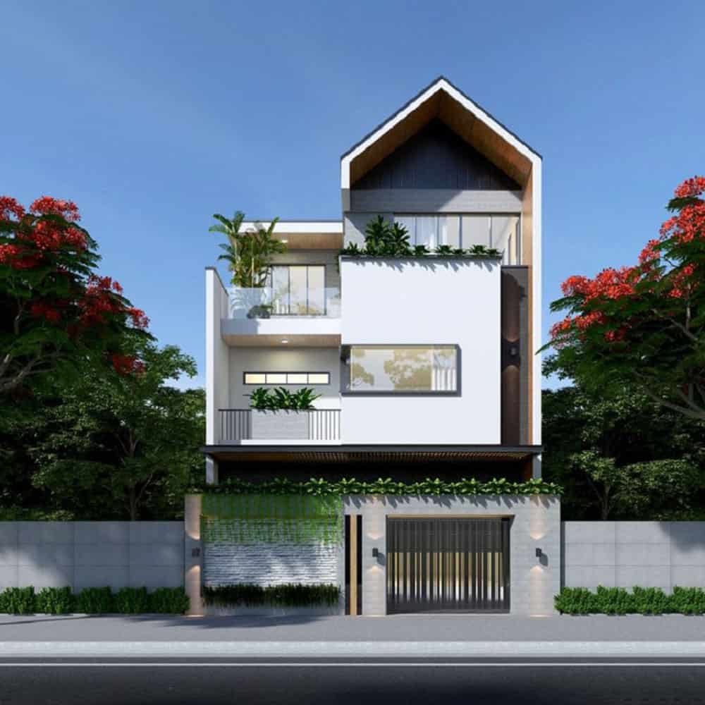 Chú ý đến yếu tố phong thủy khi thiết kế nhà mái lệch