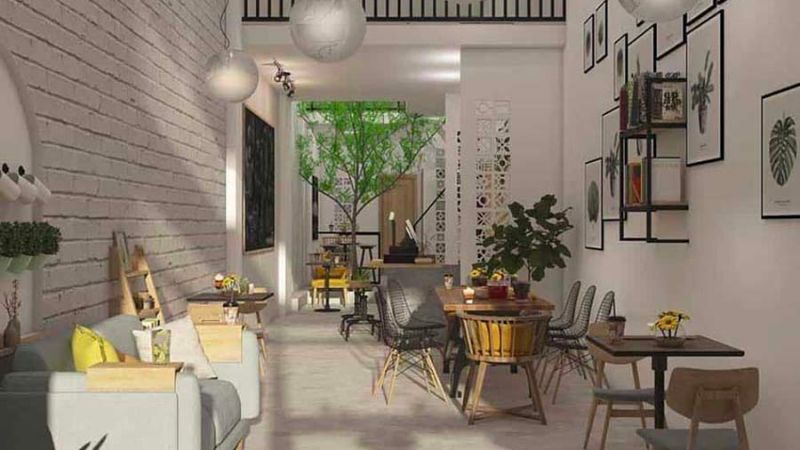 thiết kế quán cafe nhà phố