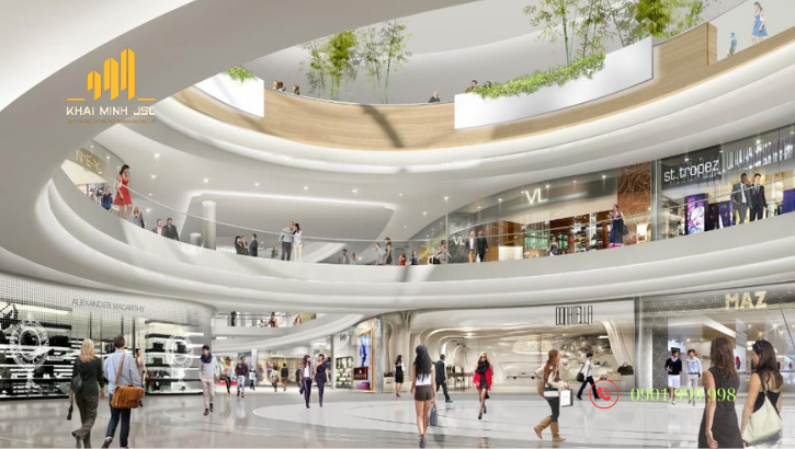 Ứng dụng linh hoạt không gian mở trong kiến trúc sảnh trung tâm thương mại cao cấp