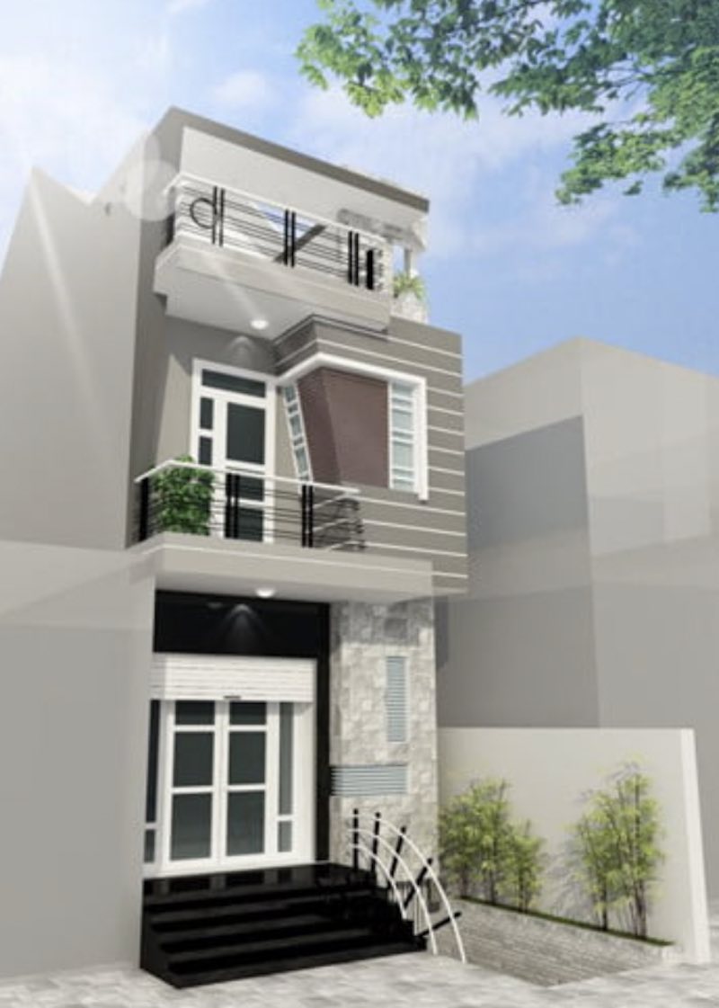 mặt tiền nhà phố 2 tầng