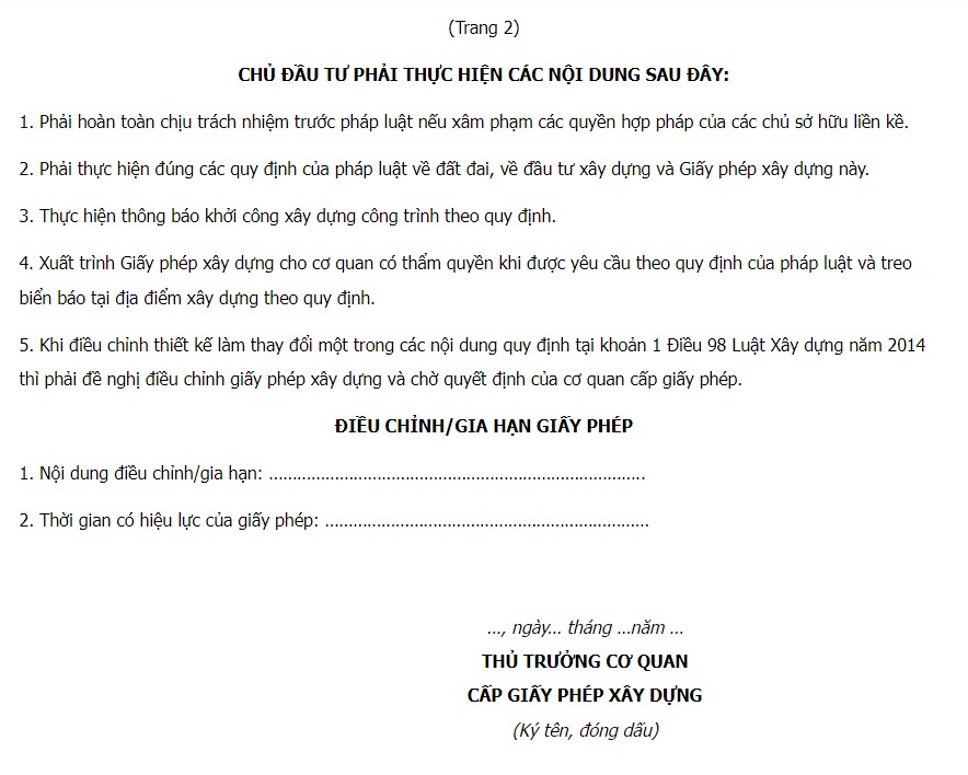 Mẫu đơn xin giấy phép xây dựng nhà cấp 4, sửa chửa, cải tạo