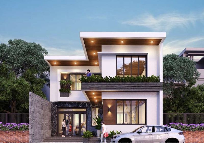 nhà 1 trệt 1 lửng 2 lầu 1 sân thượng