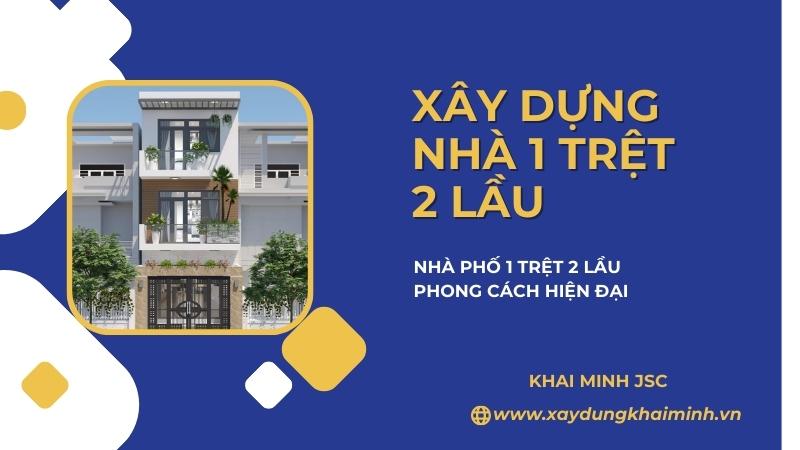 Mẫu nhà phố 1 trệt 2 lầu phong cách hiện đại