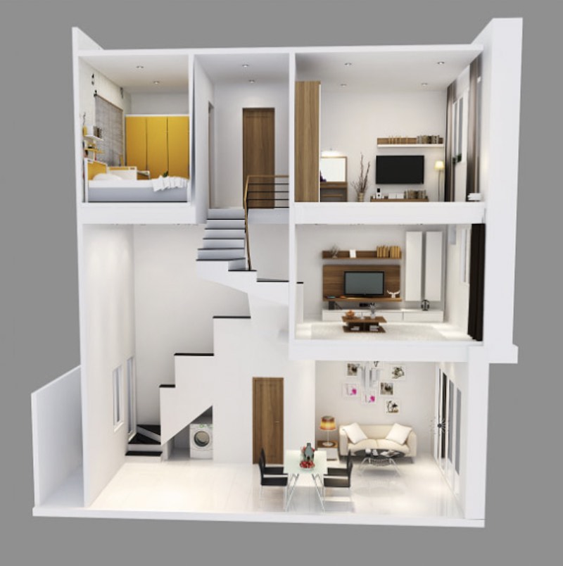 mẫu nhà 2 tầng kiểu hiện đại