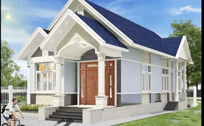 mẫu nhà 2 tầng mái nhật đẹp