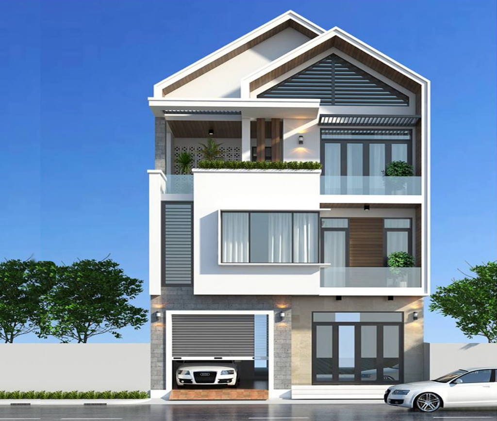 Mẫu nhà phố mái ngói đẹp