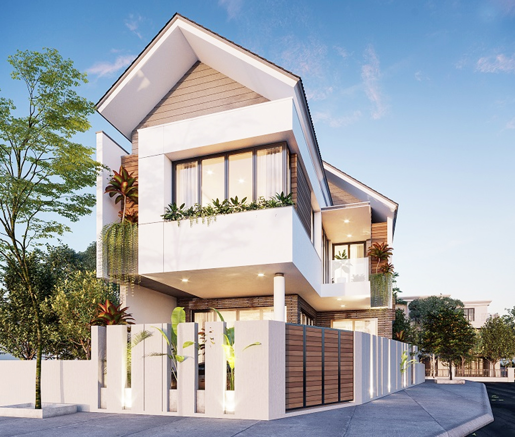 Mẫu nhà phố mái ngói đẹp