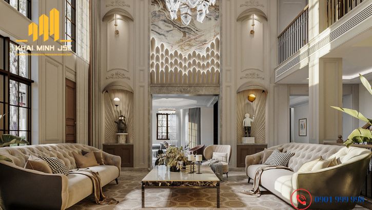 Lưu ý khi kết hợp màu sắc và vật liệu nội thất biệt thự