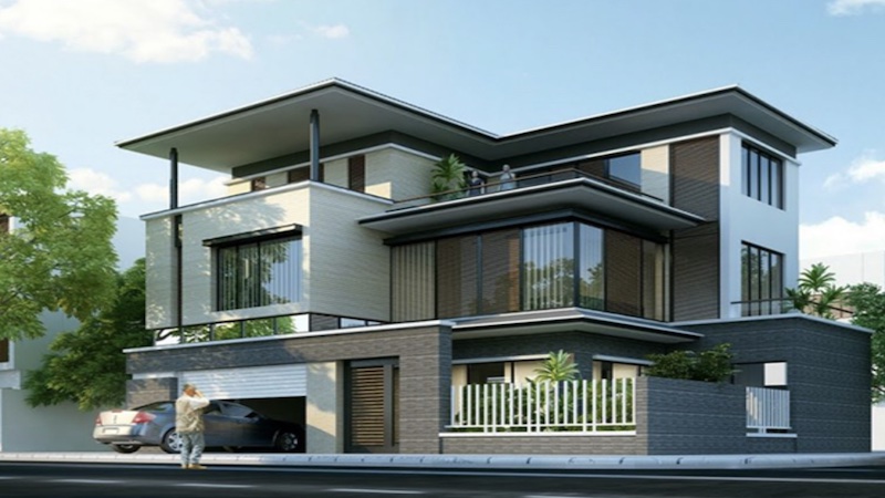 Mẫu nhà 2 tầng rưỡi đẹp