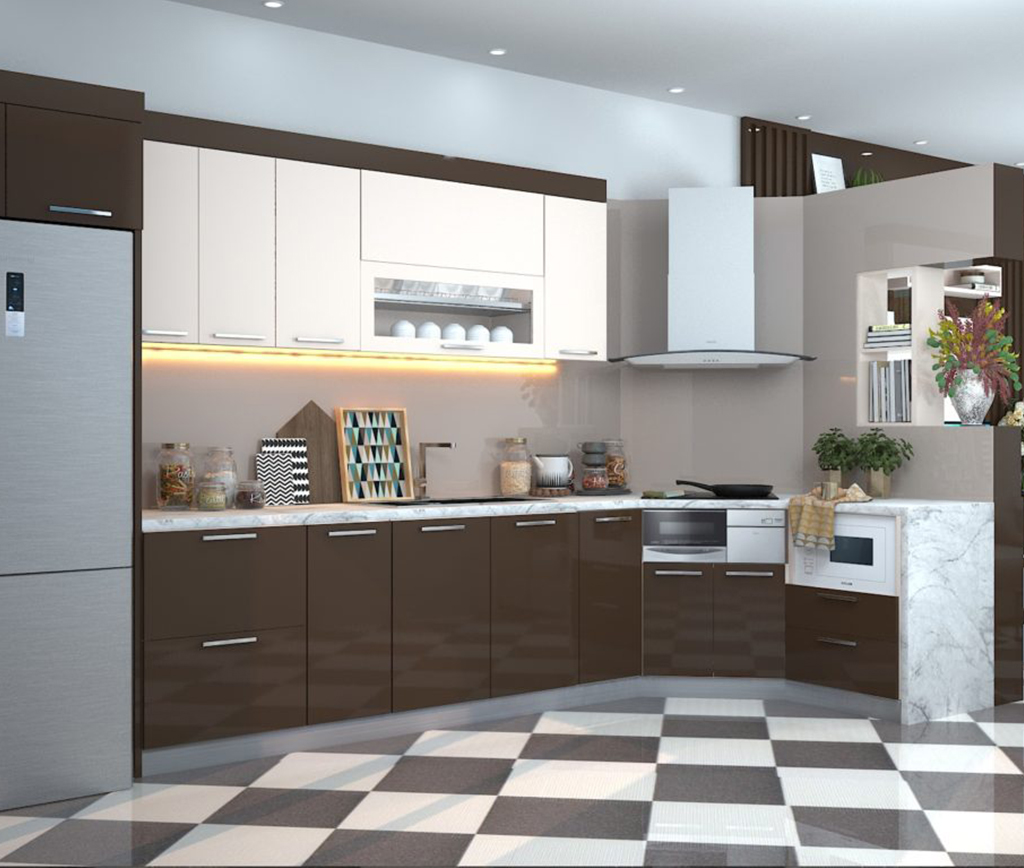 Mẫu thiết kế phòng bếp nhà ống đẹp 3