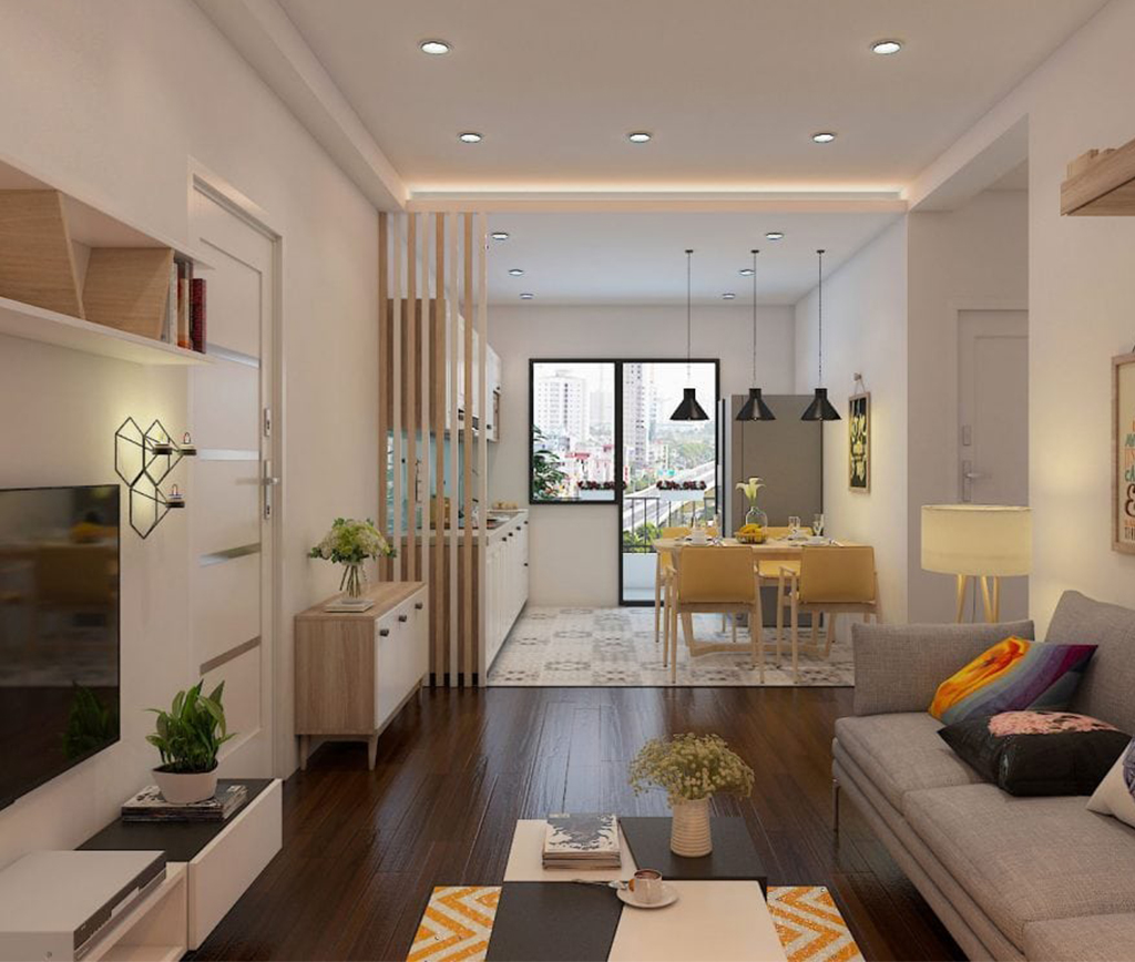 Mẫu thiết kế phòng khách nhà ống đẹp