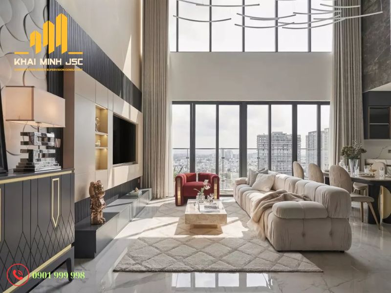 Không gian mang phong cách thiết kế Penthouse phong cách luxury