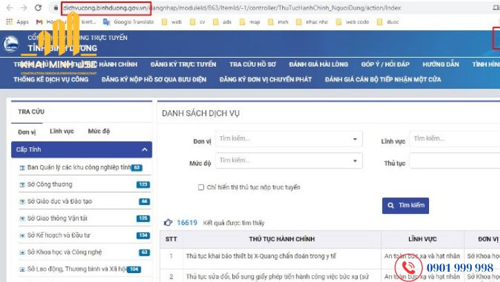 Giao diện hệ thống nộp hồ sơ xin cấp phép xây dựng online