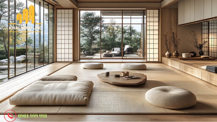 Phòng khách Zen Art với không gian mở thoáng dãng